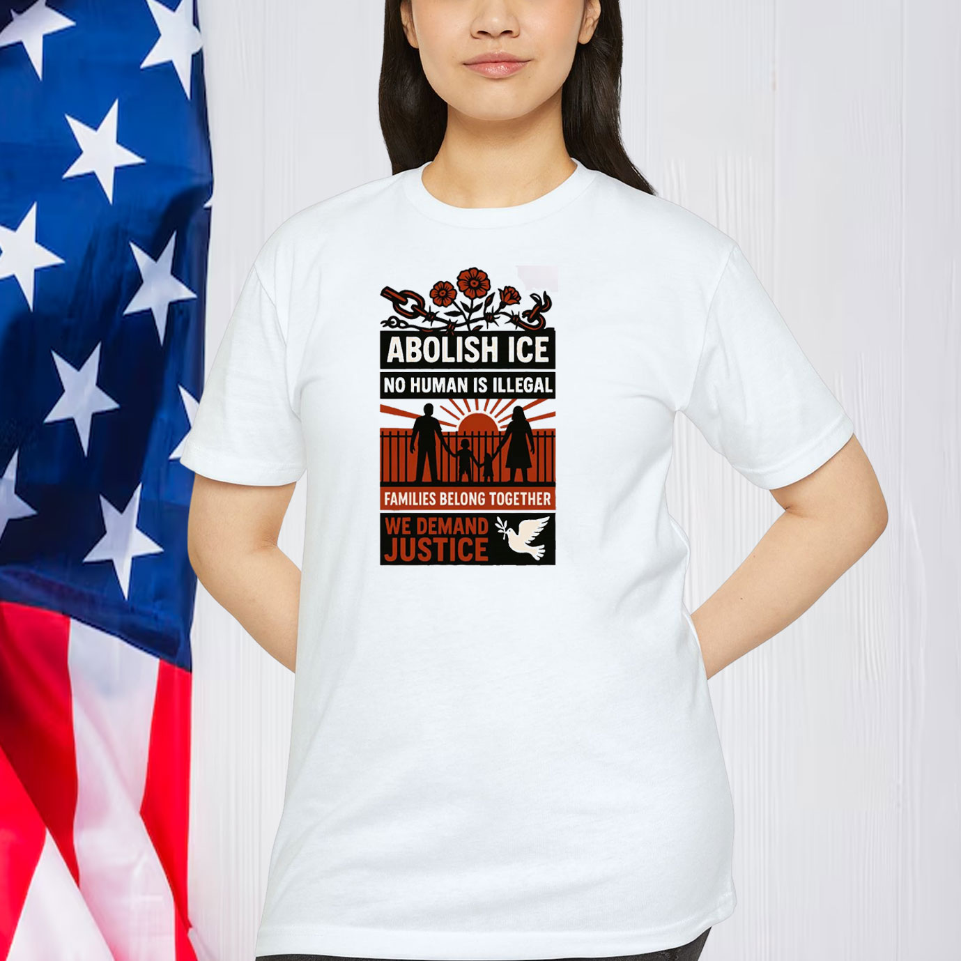Abolish ICE No Human Is Illegal Families Belong Together We Demand Justice Shirt
