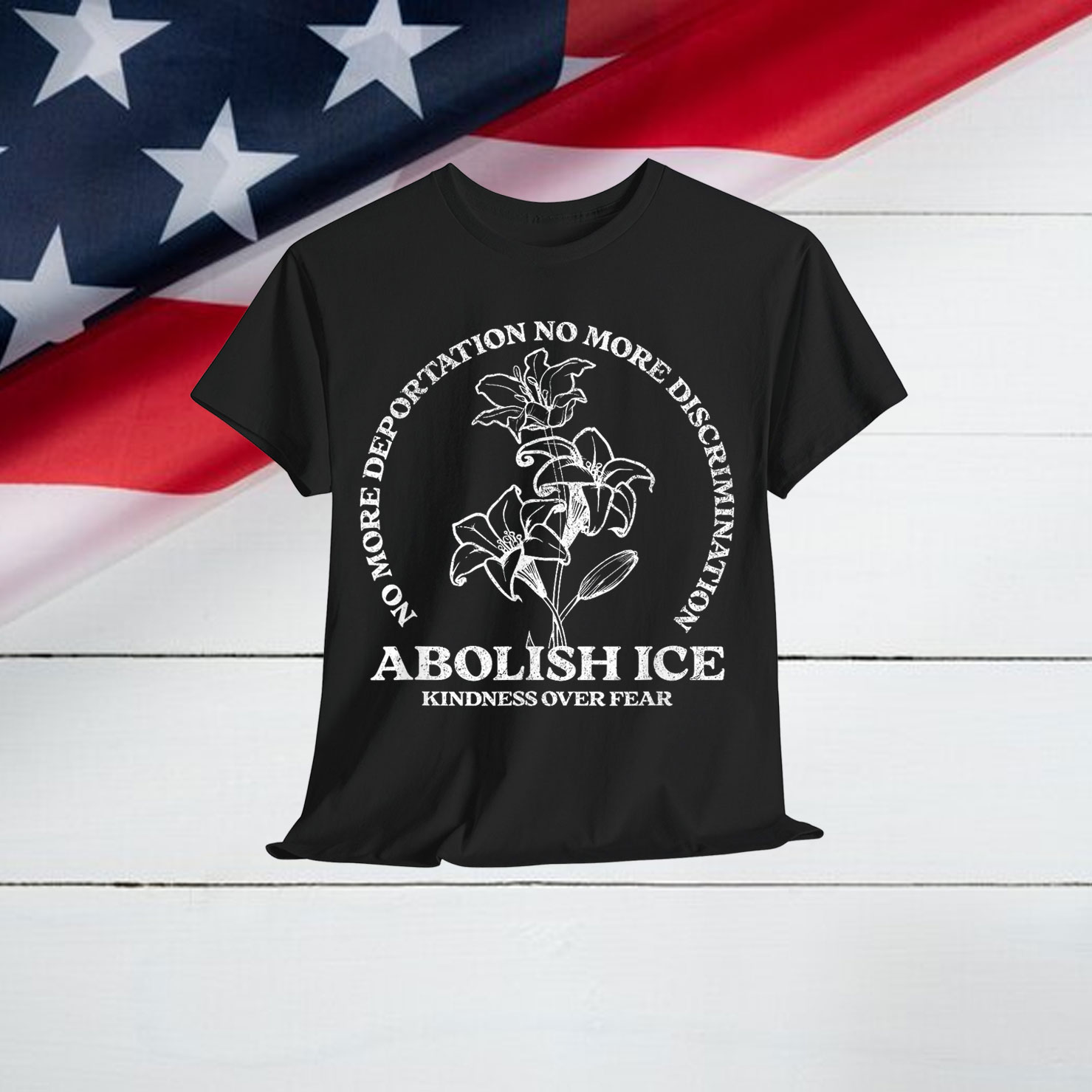 Abolish ICE Retro Protest Resist Support Immigrants Refugees T-Shirt
