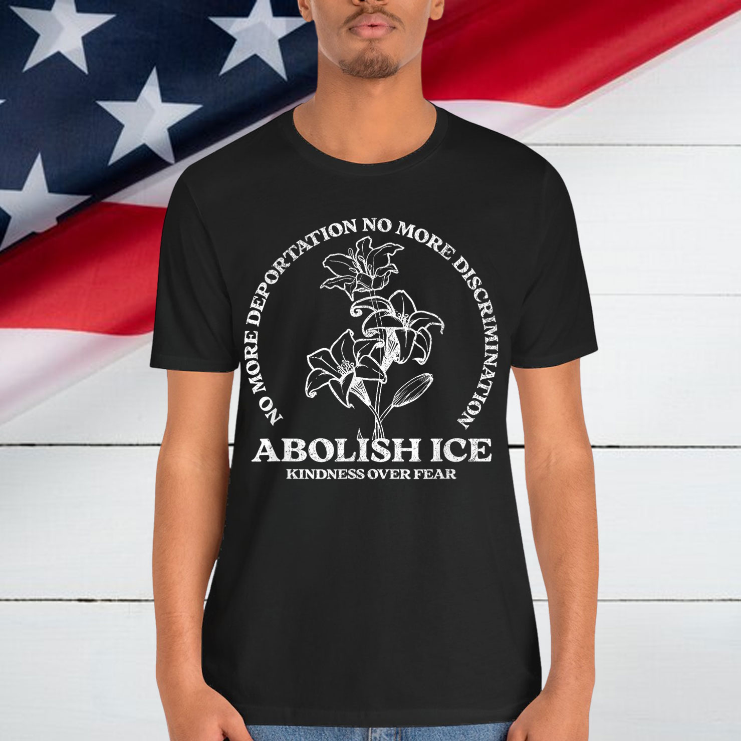 Abolish ICE Retro Protest Resist Support Immigrants Refugees T-Shirt