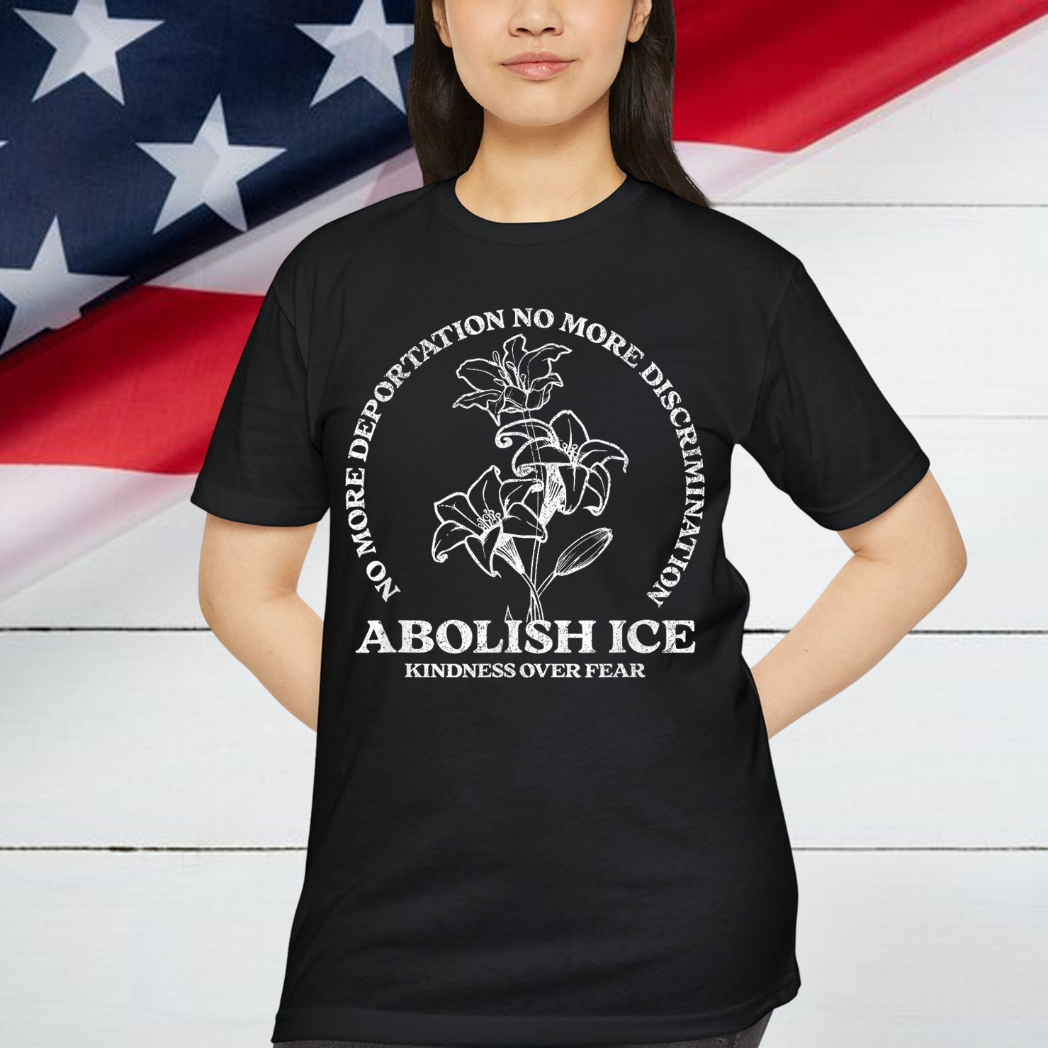 Abolish ICE Retro Protest Resist Support Immigrants Refugees T-Shirt
