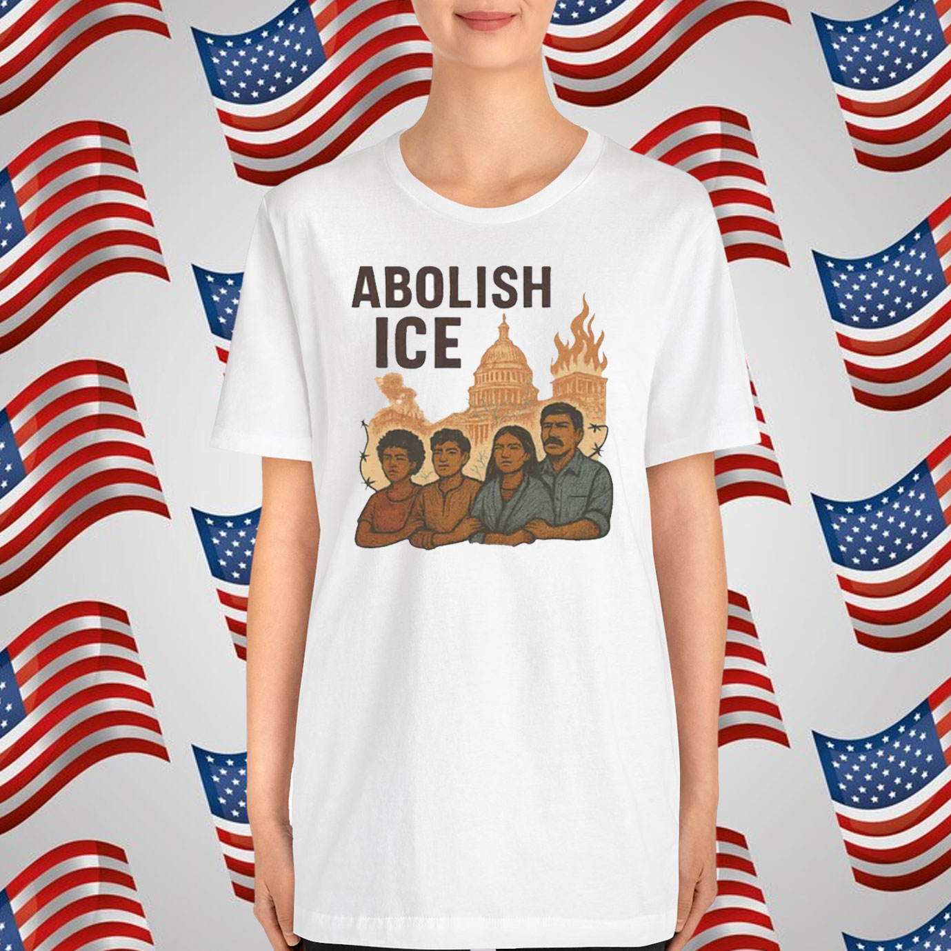 Abolish ICE T-Shirt No Human Is Illegal