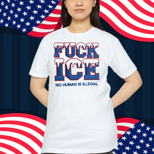 Embroidered Fuck ICE No Human is illegal Shirt