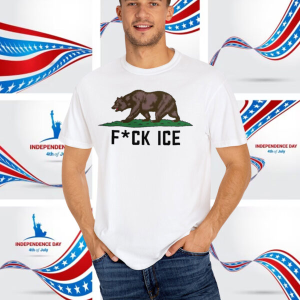 Fuck ICE California Flag T-Shirt