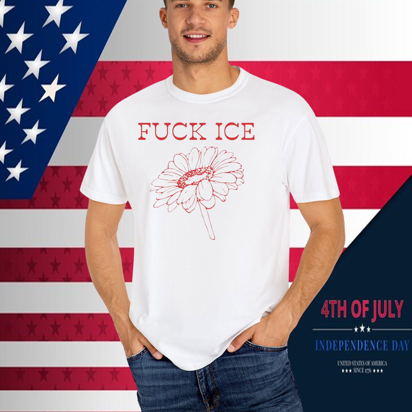 Fuck ICE Flower T-Shirt Abolish ICE