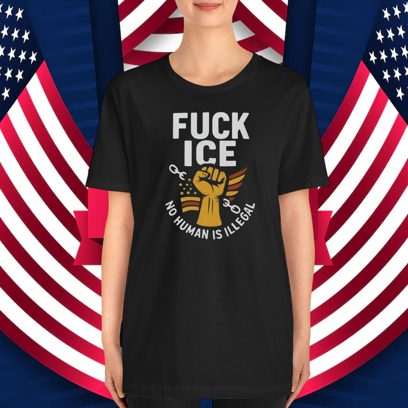 Fuck ICE Unisex T-Shirt No Human Is Illegal